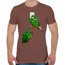 PRINTFASHION Szelfi - Férfi póló - Mogyoróbarna