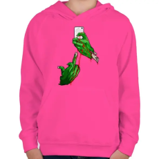 PRINTFASHION Szelfi - Gyerek kapucnis pulóver - Fukszia