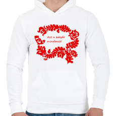 PRINTFASHION Szelíd szitkok - betyár mindenit - Férfi kapucnis pulóver - Fehér