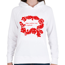 PRINTFASHION Szelíd szitkok - nyúlna meg a nyakad - Női kapucnis pulóver - Fehér