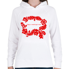 PRINTFASHION Szelíd szitkok - rosseb egye meg - Női kapucnis pulóver - Fehér