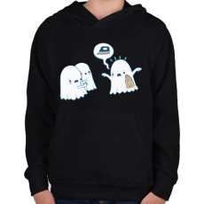PRINTFASHION Szellem rémálom - Gyerek kapucnis pulóver - Fekete