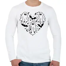 PRINTFASHION Szellem szív - Férfi hosszú ujjú póló - Fehér férfi póló