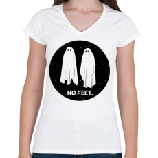 PRINTFASHION Szellemek - Női V-nyakú póló - Fehér