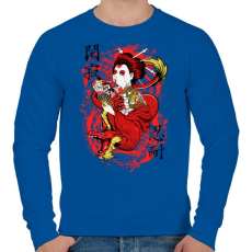 PRINTFASHION Szellemsárkány - Férfi pulóver - Királykék