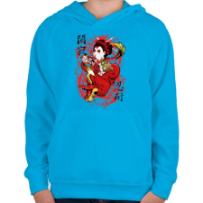 PRINTFASHION Szellemsárkány - Gyerek kapucnis pulóver - Azúrkék gyerek pulóver, kardigán