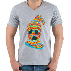 PRINTFASHION Szellemtolvaj - Férfi V-nyakú póló - Sport szürke