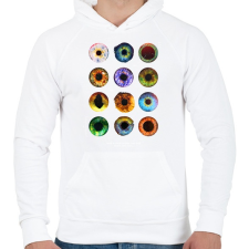 PRINTFASHION Szem típusok - Férfi kapucnis pulóver - Fehér női pulóver, kardigán