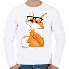 PRINTFASHION szemcsis róka - Férfi pulóver - Fehér férfi pulóver, kardigán