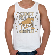 PRINTFASHION Szemet fel, sarkat le - Férfi atléta - Fehér