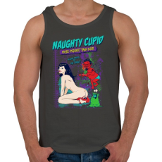 PRINTFASHION Szemtelen Ámor - Férfi atléta - Sötétszürke