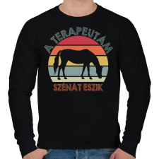 PRINTFASHION Szénát eszik - Férfi pulóver - Fekete férfi pulóver, kardigán