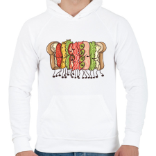 PRINTFASHION Szendvics ölelés - Férfi kapucnis pulóver - Fehér férfi pulóver, kardigán