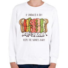 PRINTFASHION Szendvics rajongó - Gyerek pulóver - Fehér gyerek pulóver, kardigán