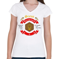 PRINTFASHION Szent Gránát - Női V-nyakú póló - Fehér női póló