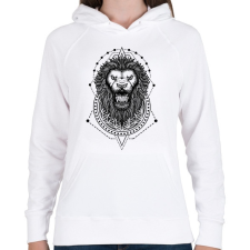 PRINTFASHION Szent oroszlán 2 - Női kapucnis pulóver - Fehér női pulóver, kardigán