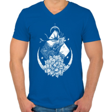 PRINTFASHION Szent szarvas - Férfi V-nyakú póló - Királykék férfi póló