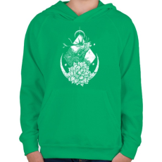 PRINTFASHION Szent szarvas - Gyerek kapucnis pulóver - Zöld