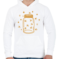 PRINTFASHION Szentjánosbogarak - Férfi kapucnis pulóver - Fehér férfi pulóver, kardigán