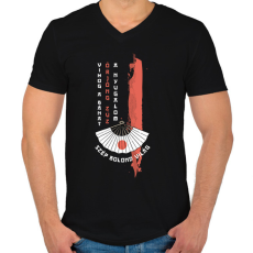 PRINTFASHION Szép bolond világ - Haiku - Férfi V-nyakú póló - Fekete