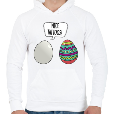 PRINTFASHION Szép tetkók - Férfi kapucnis pulóver - Fehér férfi pulóver, kardigán