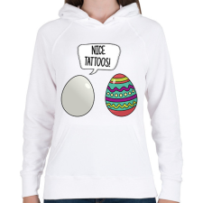 PRINTFASHION Szép tetkók - Női kapucnis pulóver - Fehér női pulóver, kardigán