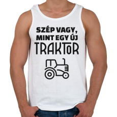 PRINTFASHION Szép vagy, mint egy új traktor - Férfi atléta - Fehér