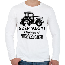 PRINTFASHION Szép vagy mint egy új traktor - Férfi hosszú ujjú póló - Fehér férfi póló