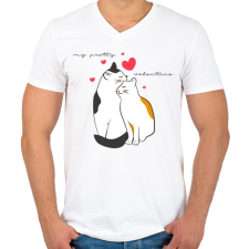 PRINTFASHION Szépseges valentinom - Férfi V-nyakú póló - Fehér férfi póló