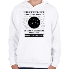 PRINTFASHION Szeptember: Mérleg - Gyerek kapucnis pulóver - Fehér