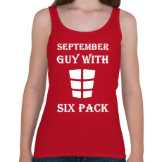 PRINTFASHION Szeptemberben született kockás hasú - Női atléta - Cseresznyepiros