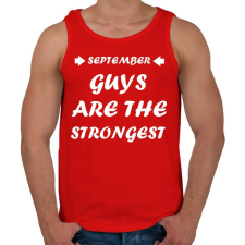 PRINTFASHION Szeptemberi férfiak a legerősebbek - Férfi atléta - Piros atléta, trikó