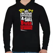 PRINTFASHION Szeptembertől Suli - Férfi kapucnis pulóver - Fekete férfi pulóver, kardigán