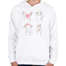 PRINTFASHION szerelem2 - Gyerek kapucnis pulóver - Fehér
