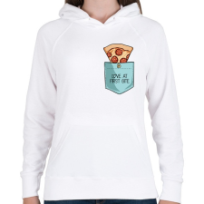 PRINTFASHION Szerelem első harapásra - Női kapucnis pulóver - Fehér női pulóver, kardigán