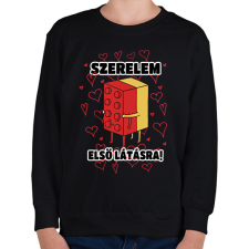 PRINTFASHION Szerelem első látásra - Gyerek pulóver - Fekete gyerek pulóver, kardigán