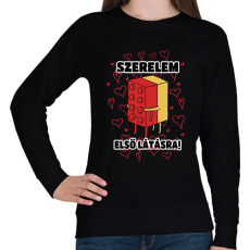PRINTFASHION Szerelem első látásra - Női pulóver - Fekete