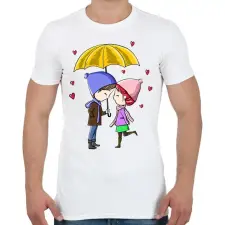 PRINTFASHION szerelem, esernyő - Férfi póló - Fehér férfi póló
