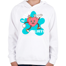 PRINTFASHION Szerelem fáj - Gyerek kapucnis pulóver - Fehér