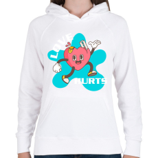 PRINTFASHION Szerelem fáj - Női kapucnis pulóver - Fehér