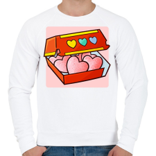 PRINTFASHION Szerelem nuggets - Férfi pulóver - Fehér férfi pulóver, kardigán