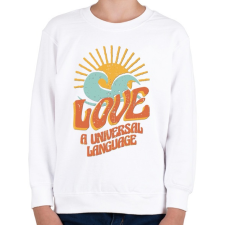 PRINTFASHION Szerelem nyelv - Love is universal  - Gyerek pulóver - Fehér gyerek pulóver, kardigán