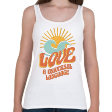 PRINTFASHION Szerelem nyelv - Love is universal  - Női atléta - Fehér női trikó