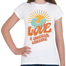 PRINTFASHION Szerelem nyelv - Love is universal  - Női póló - Fehér