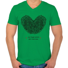 PRINTFASHION Szerelem pecsétje - Férfi V-nyakú póló - Zöld