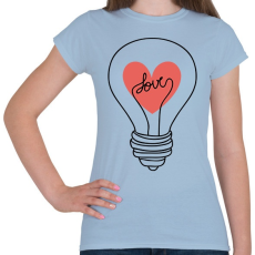 PRINTFASHION Szerelem villanykörte - Női póló - Világoskék