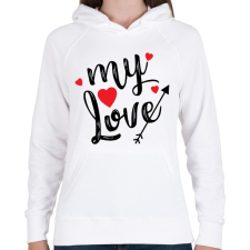 PRINTFASHION Szerelmem - Női kapucnis pulóver - Fehér női pulóver, kardigán