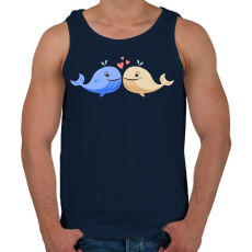 PRINTFASHION Szerelmes bálnak - Férfi atléta - Sötétkék
