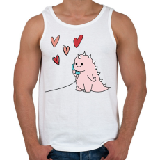 PRINTFASHION Szerelmes dínó (lány) - Férfi atléta - Fehér