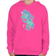 PRINTFASHION Szerelmes egyszarvú - Gyerek kapucnis pulóver - Fukszia gyerek pulóver, kardigán